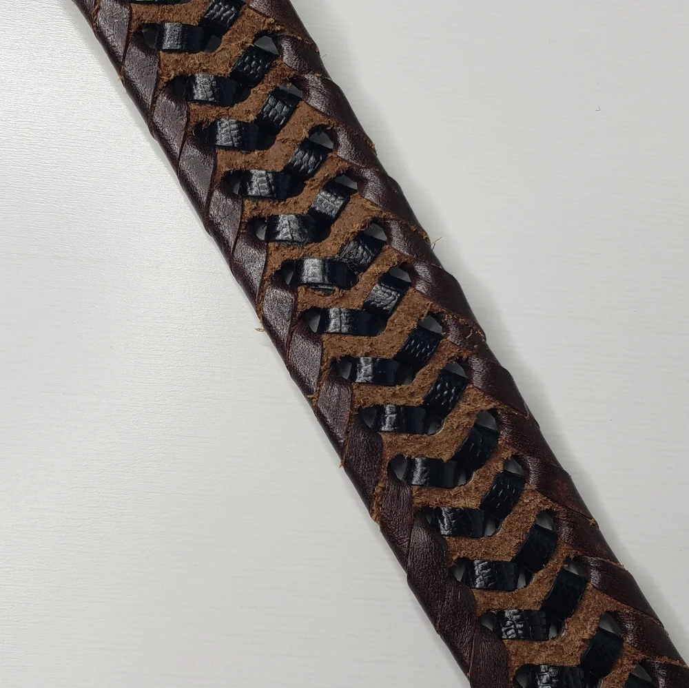 Arden Leather Co. Western Southwest Metalic Buckle End Rodeo Leather Braided Blt